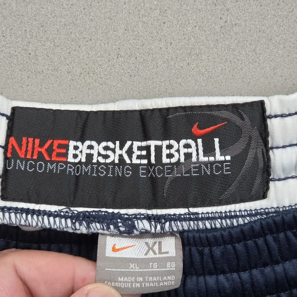Nike Basketball Vintage Y2K Men's XL Navy Blue White Zip Ankle Track Pants Baggy